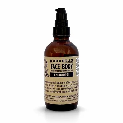 Rockstar Face & Body Entourage, 2 oz pump bottle